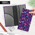 Leather Car Registration and Insurance Card Holder, Cute Car Accessories Vehicle Glove Box Car Organizer for Documents, Cards, License Cute Purple Butterfly