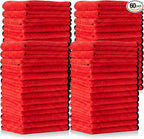 60 Pcs Red Microfiber Towels: 16"x16" Microfiber Drying Towels Bulk Micro Fiber Car Cleaning Cloth for Cars Drying Washing Polishing Cleaning Household Supplies