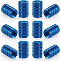 12PCS Tire Valve Stem Caps, Car Exterior Accessories, Aluminum Alloy Valve Cover Universal for Cars, Trucks, Motorcycles and Bicycles (Blue)