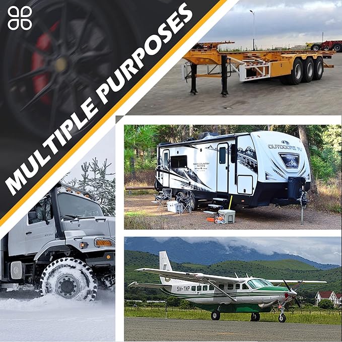 Wheel Chocks [1pair/2pack with Rope] for RV Trailer Camper Truck Car and Aircraft, Versatile Heavy Duty Rubber Wheel Chocks Block with 3 Reflective Strips, Tire Wheel Immobilizers & Chocks