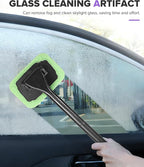 6PCS Car Detailing Kit,Windshield Cleaner Tool,Car Accessories Inside Windshield Cleaning Tool with Extendable Handle,4 Microfiber Pads and 1 Spray Bottles,Suitable for All Cars,Trucks,SUVs,RVs
