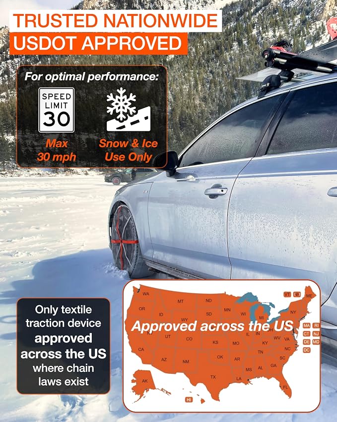 Snow Socks for Tires, Grip Boost Traction Device (HP830)