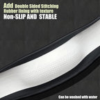 D Shaped Steering Wheel Cover, Flat Bottom Car Wheel Cover 14 1/2-15 inch (37-39 cm), Non-Folding Packaging, Microfiber Leather, Black with Carbon Fiber Pattern