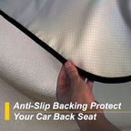 Back Seat Cover for Car Trucks Van SUV Jeep,Waterproof Rear Bench Towel Seat Covers for Dogs and Kids,Automotive Backseat Protector (Off-White)