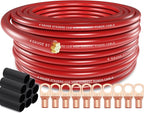 4 Gauge Wire (50FT) Red Copper Clad Aluminum CCA - Primary Automotive Wire,Car Amplifier Power & Ground Cable,Battery Cable for Car Audio Speaker,Solar, Auto, RV Trailer Amp Wiring kit