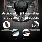 2Pc Carbon Fiber Steering Wheel Cover Universal Fit 99% Cars | Non-slip soft grip, easy to wipe clean, quick to install, perfect for daily commutes and road trips, Brown