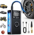 Tire Inflator Portable Air Compressor Battery Rechargeable 12VDC 150PSI Cordless Auto Shutoff w/Digital Pressure Gauge 2X Faster Inflation Pump for Car Motorcycle ATV UTV Bike