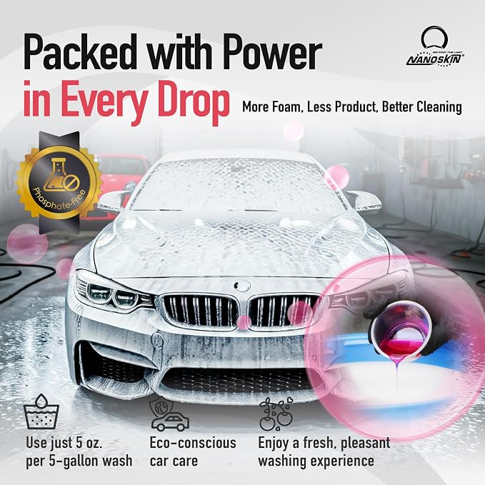 CHERRY SUDS Foaming Car Wash Shampoo 1 Gallon - Works with Foam Cannon, Foam Gun, Bucket Washes, Car Soap for Pressure Washer | Safe for Cars Trucks, Motorcycles, RVs & More | Cherry Scented