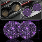8 pcs Bling Car Accessories Set for Women, Steering Wheel Cover, Sparkly Seat Belt Covers, Bling Gear Shift Cover, Universal Fit Most Cars (Purple Violet Diamond)