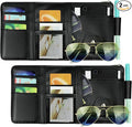 Car Sun Visor Organizer, Leather Pocket Organizer Sunglass Holder for Car Interior Accessories with Multi-Pocket Net Zipper (2 Pack Black)