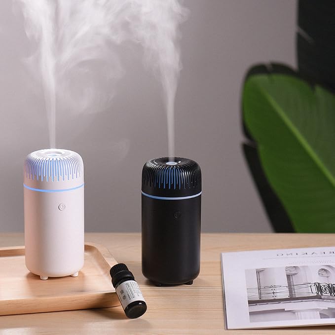 Car Diffuser Humidifier USB Aromatherapy Essential Oil Air Freshener USB Cool Mist Mini Portable Diffuser for Car Home Office Bedroom (Black)