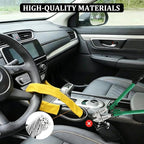 Car Steering Wheel Lock, Reliable Club Steering Wheel Lock Anti-Theft Device with 3 Keys, Max 17 Inch Length, Fits Most Vehicles, Trucks, SUVs, Vans, Golf Car Security Device - Yellow