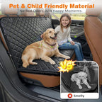 4 in 1 Dog Car Seat Cover for Back Seat, Waterproof Dog Hammock with Mesh Window and Side Flap Pet Car Seat Protector Dogs Backseat Cover for Full Size Trucks