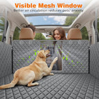 4 in 1 Dog Car Seat Cover for Back Seat, Waterproof Dog Hammock with Mesh Window and Side Flap Pet Car Seat Protector Dogs Backseat Cover for Cars, SUVs & Mid-Size Trucks