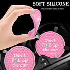 2PCS Bling Crystal Rhinestone Cup Holder Coaster – 2.75 Inch Anti-Slip Auto Insert Cup Coaster – Sparkling Interior Decor Accessories for Cars & Vehicles (Pink & White)