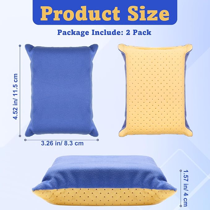 2PCS Window Defogger Sponge, Absorbent Window Glass Defogger Car Windshield Cleaner for Auto Cleaning(Blue+Yellow)