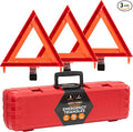 Reflective Emergency Triangles – 1 Kit (3 Triangles) – DOT Approved Roadside Car Safety Warning Reflectors – Red & Orange Automotive Vehicle Hazard Visibility Markers