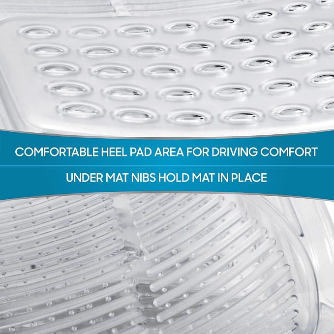 4-Piece Rubber Transparent Clear Floor Mats Heavy Duty for Front & Rear Car Truck Van SUV, All Weather Protection, Universal Fit