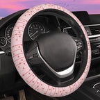 Pink Bows on Stripes Steering Wheel Cover for Women Men Neoprene Breathable Wheel Cover Protector Anti-Slip Car Accessories Universal 15 Inch Fit for Cars Trucks Vehicles