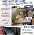 Back Seat Extender for Dogs Truck-Large Space, Hard Bottom Dog Pet Seat Cover Back Seat, Waterproof Dog Hammock for Crew Cab Trucks F150, RAM1500, Sierra, Tundra, Silverado, Khaki