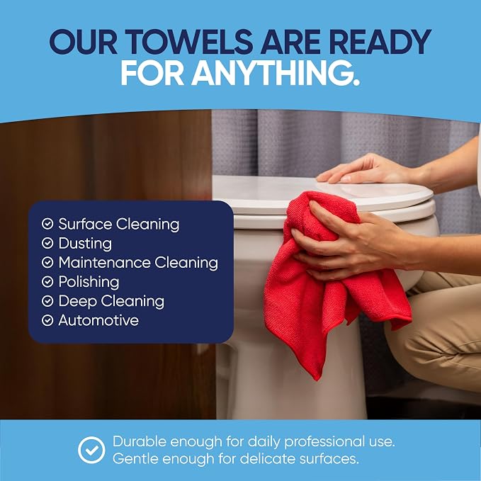 12" x 12" Cleaning Cloths (50 Pack) Reusable Towels, Wash Rags, Dust Cloth, All-Purpose: Kitchen, Dish, Cars, Shop, Glass (Black)