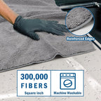 Professional Large Microfiber Car Drying Towels 2 Pack, Lint Free, Scratch Free, Highly Absorbent Drying Towel for Cars, SUVs, RVs, Trucks, and Boats,31" x 24",Grey