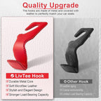 Red Superior Leather Car Seat Back Headrest Hook, Auto Seat Hook Hangers Interior Accessories for Purse Coats Umbrellas Grocery Bags Handbag, 2-Pack
