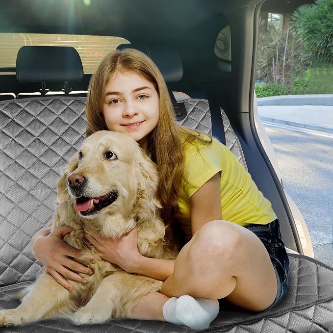 Waterproof Scratchproof Pet Bench Seat Covers for Cars, SUVs, Nonslip Durable Back Seat Cover for Dogs, 600D Oxford Fabric, Machine Washable