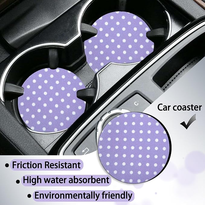 Polka Dots License Plate Frames，Polka dots Car Accessories for Women and Men ，Cute License Plate，Aluminum License Plate Frame Fits Standard US Vehicles Size 12.2 x 6 Inch (Purple-Polka dots)