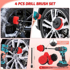 27PCS Car Detailing Kit Auto Cleaning Tools Wash Set with Storage Carry Bag Home Use for Interior Exterior Deep Clean Polish Car Care Windshield Dashboard Seat Air Vents Wheels Tires, Red