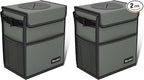 K KNODEL Car Trash Can, Waterproof Garbage Can, Trash Bag with Lid, Leak-Proof Car Bin, Trash Hanging Bag for SUV (Medium, Gray) (Pack of 2)