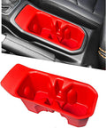 Cup holder for 2018-2025 2026 Jeep Wrangler JL JLU 4XE/Gladiator JT Accessories Cup Holder Insert Coaster TPE Non-Slip Center Console Drink Holder Organizer Cupholder Liner Pad Interior Decoration Red