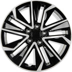 16 Inch Hubcaps Set of 4 – OEM Replacement Snap-On Wheel Rim Covers - Universal Fit Car Wheel Cover for Cars, Trucks, SUV, Vans Durable ABS Black & Silver 10-Spoke Hub-Cap Car Accessories Exterior