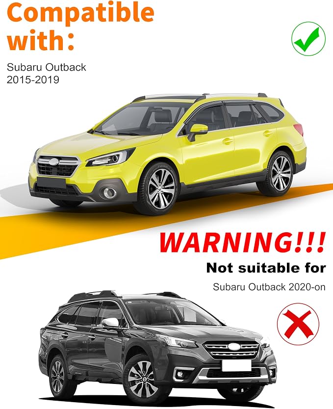 Low-Profile Window Rain Guard for Subaru Outback 2015-2019 Side Window Visors Extra-Thick Vent Visor Window Deflectors Vent Shades Car Accessories
