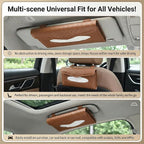 Car Tissue Holder, Car Napkin Holder, PU Leather Auto Visor Tissue Box, Auto Interior Accessories Sun Visor Paper Towel Cover Case Backseat Napkin Organizer for Sedan Truck SUV (Brown)