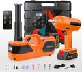 5 ton Cordless Electric car Jack kit with Hydraulic Lift,Lithium Battery & Double Cylinder air Pump & LCD Touch Screen - Portable car Jack and Stand kit Includes Impact Wrench