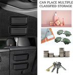 for Tesla Model Y 3 Sunglasses Holder Center Console Organizer Tray Storage Box Key Card Coin Holder Silicone Hook for Flocking Tesla Accessories