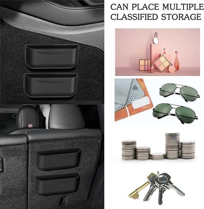 for Tesla Model Y 3 Sunglasses Holder Center Console Organizer Tray Storage Box Key Card Coin Holder Silicone Hook for Flocking Tesla Accessories