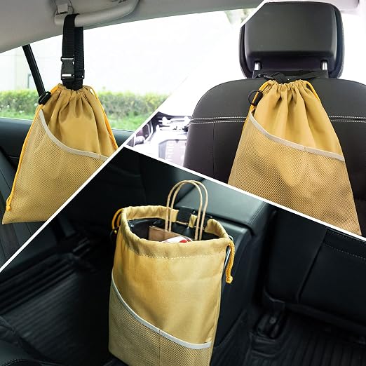 2PCS Hanging Car Garbage Can - Waterproof Leakproof Trash Bag | Car Trash Can with Durable Leakproof Lining, Keeps Vehicle Clean and Neat