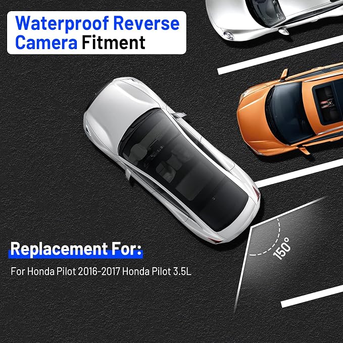 OEM 39530-TG7-A01 IP68 Waterproof Reverse Camera for Honda Pilot 2016-2017 Honda Pilot 3.5L, HD 600TVL Wide-Angle, ABS Anti-Shock, Plug-and-Play Backup Camera Replacement