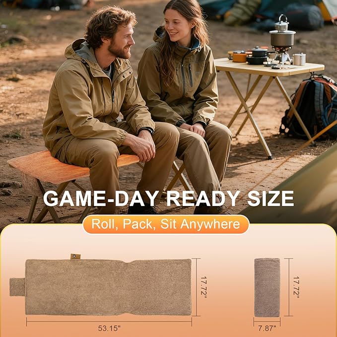 Heated Seat Pad & Cushion with Carbon Nanofiber Heating, NTC Temperature Sensing, 3S Fast Heat, 10-Hour Battery Life, Soft & Anti-Slip, Ideal for Office, Home, Stadium & Outdoor Use