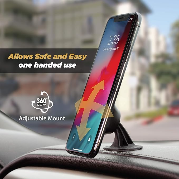 MMD-RPSP1 MagicMount Select Magnetic Car Phone Holder - Strong Magnet Mount for iPhone and Android - Secure Magnetic Cell Phone Mount for Car Dash - Universal 360° Mobile Cellphone Holder