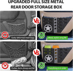 Metal JK Rear Door Storage Pockets for Jeep Wrangler JK JKU 2007-2018, Sturdy Door Organizer Box Pockets Insert Accessories for Replace Sagging Nets -2 PCS