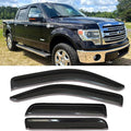 Tape on Window Visors rain Guards Vent Deflectors Rain Guards Compatible with 2009-2014 Ford F-150 SuperCrew (Crew) Cab, Side Window Deflector Vent Rain Guard Sun Shade Truck Accessories 4PCS 94155