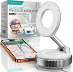 Clutch-X™ White – Upgraded Vacuum Phone Mount Suction Cup Car Phone Holder for iPhone, Window Phone Mount, 360° Vacuum Magnetic Phone Holder for Car, Magnetic Phone Holder with Suction Cup