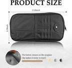 Upgrade Car Visor Organizer,Multipurpose Car Sun Visor Organizer with Sunglasses Holder for Storage Bank Cards,Driver's License,PU Leather Truck Visor Organizer for Most Vehicles (Black)