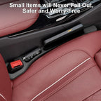 Car Seat Gap Filler, 2 PCS No Drop Seat Guard Drop Seat Gap Fillers Between Seat and Console Stop Things from Dropping Phone and Key Storage (Black)