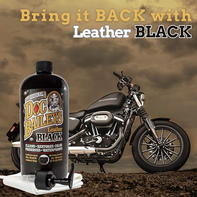 Leather Black Care -Premium Quality All In One Leather Cleaner, Conditioner, Waterproofer & Protectant - For your Car, Bike, Horse Tack, Home Decor and Other Leather Needs 32oz Bottle