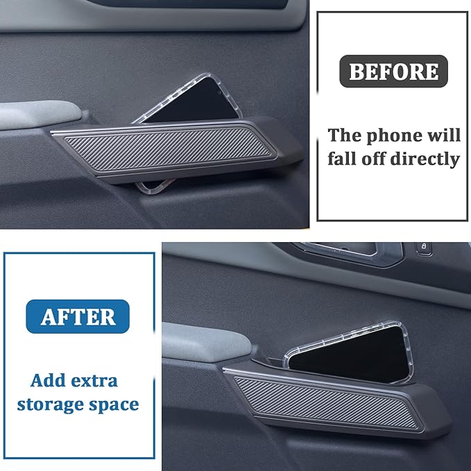 4 Doors Handle Storage Box Compatible with Ford Bronco 2021-2026 Accessories, Phone Holder Front and Rear Door Grab Handle Pocket Storage ABS Plastic-4PCS (Not for Sport Model)