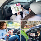 Car Registration and Insurance Holder, with Magnetic Closure for License, Cards and Documents, All Vehicle Needs and Car Accessories (Strawberry)